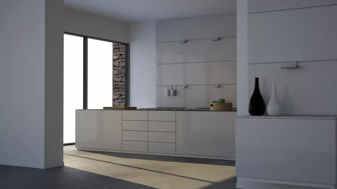 Cocina de microcemento estilo minimalista
